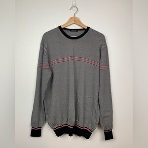 Ferrante Sweater Pullover Men’s Striped Made In Italy Cotton Size 56 Crewneck